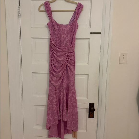 Pink Floral Lace Midi Dress - Picture 3 of 8